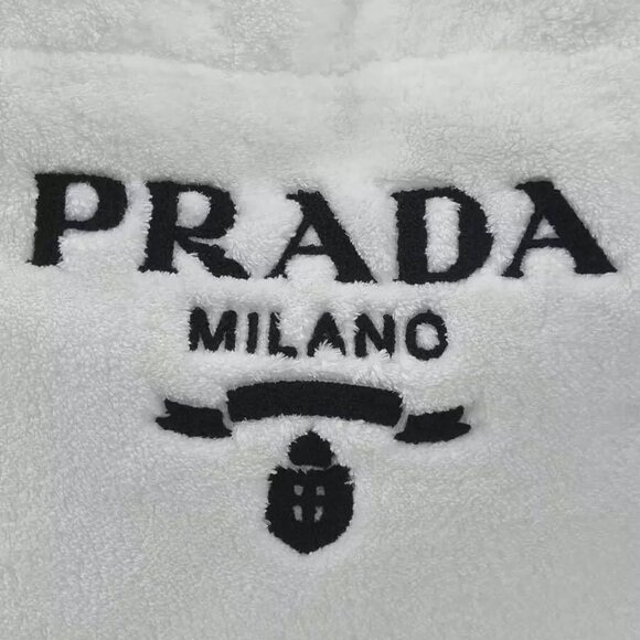 Auth PRADA TERRY Handbag Tote Bag White Pile/Silvertone - Picture 13 of 14